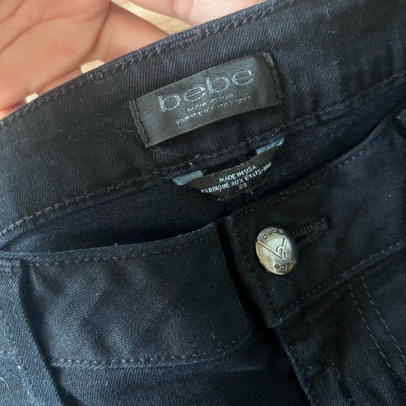 Bebe black moto zip skinny jeans size 25 - Picture 4 of 6